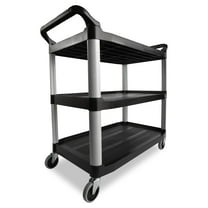 Rubbermaid Commercial Xtra Utility Cart, 3 Shelf, Black