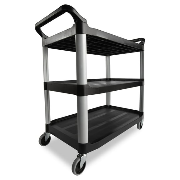 Rubbermaid Commercial Xtra Utility Cart, 3 Shelf, Black