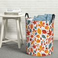 thumbnail image 6 of Rateoe Colorful Maple Leaves Pattern Round Laundry Hamper Basket, Tall Hamper Basket for Blanket Storage, Nursery Clothes Hamper for Laundry in Bedroom and College Dorm-Small, 6 of 6