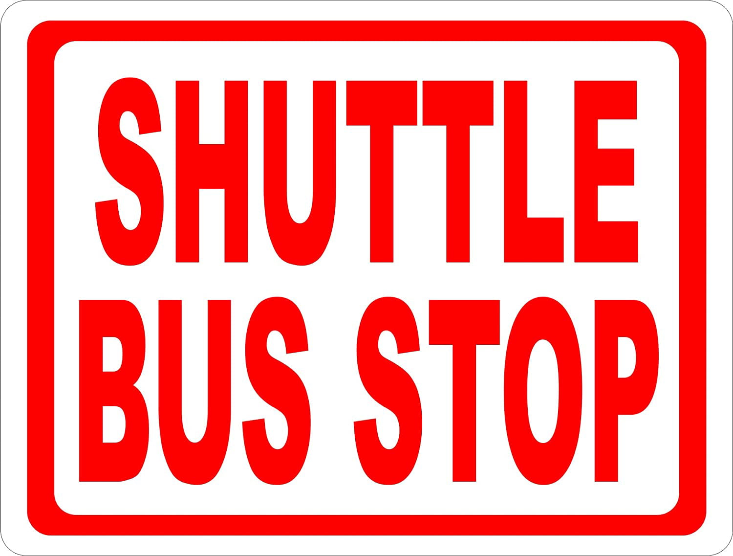 SCHOOL BUS STOP White METAL Sign Black Text 12x18 
