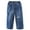 Blue, variant on Aislor Girls Distressed Jeans Flared Jeggings Kids Ruffle Denim Pants Stretchy Bell Bottoms Casual Trousers Dark Blue 10