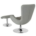 thumbnail image 3 of Light Gray Fabric Side Reception Chair with Bowed Seat and Ottoman, 3 of 4