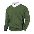 thumbnail image 2 of Ceisia Men's Regular-Fit Fake Two-Piece Cable-Knit V-Neck Sweater Multi-Solid Gift, 2 of 8