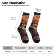Zufioo Flower Crown Cat Print Thigh High Socks,Knee High Socks For