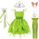 thumbnail image 3 of Disfraz de Campanilla para niña, disfraz de elfo verde para carnaval, fiesta de cumpleaños, Halloween, 3 of 5