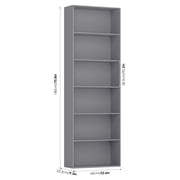 Homfa 6-Tier Gray Bookshelf 70.8 Tall Bookcase Wood Shelving Unit for Office Living Room