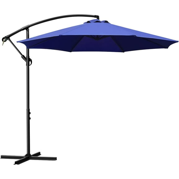 Sunnyglade 10Ft Outdoor Adjustable Offset Cantilever Hanging Patio Umbrella (Blue)