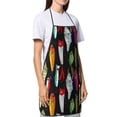 thumbnail image 4 of Easygdp Colorful Fishing Lures Apron Waterdrop Resistant with 2 Pockets,Oil Resistant Cooking Kitchen Chef Apron for Women Men, 4 of 7