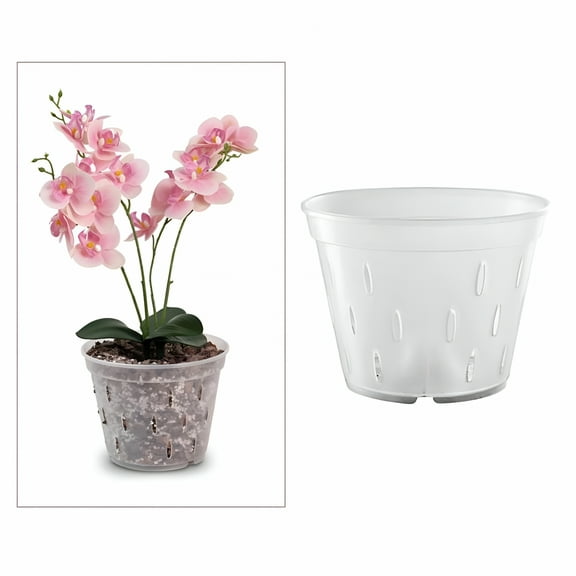 ACDANC Orchid Pot Flower Plant Pot Breathable with Drainage Holes Clear Planter Orchid Planter Pots for Indoor Outdoor Flower Plants 7inch