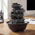 thumbnail image 4 of Gymax Tabletop Water Fountain w/LED Light Pump & Adjustable Flow for Home Office, 4 of 10