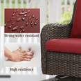 thumbnail image 5 of POCASSY Outdoor Wicker Rattan Swivel Rocking Patio Club Accent Chairs with Cushions, 5 of 10