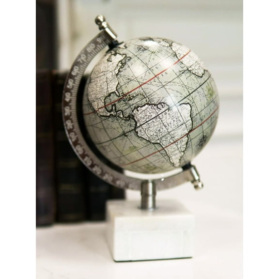 Contemporary Modern Decorative Desktop World Atlas Map Globe With Tilt Axis