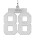 thumbnail image 4 of Sterling Silver Silver/Rhodium-Plated Polished Number 88 Charm (24 X 20) Made In United States qpl88, 4 of 5