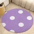 thumbnail image 6 of Light Purple And White Polka Dots Pattern Round Carpet Circle Rug Outdoor Patio Area Rug Washable Large Area Rugs Hallway Room Decor Fitness Mats, 6 of 8