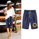 thumbnail image 2 of Mujeres Pantalones Cortos Casual Estampado Elástico de la Cintura Medio Pantalones Cortos, Casual con Bolsillos para el Uso Diario, 2 of 3