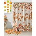 thumbnail image 2 of Fall Shower Curtain Hello Fall Bathroom Curtains with Hooks, Waterproof Fabric Autumn Leaves Thanksgiving Bath Shower Curtains Set for Bathroom Bathtubs Decor 72x72 Inch, 2 of 7