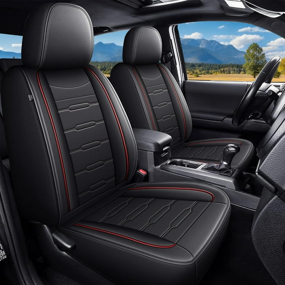 DIKSOAKR Full Set Seat Covers Custom Fit for Ford F150 2009-2025 and F250/F350/F450 2017-2025 Full Set Faux Leather Waterproof Truck Car Seat Covers