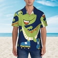 thumbnail image 4 of Lsque Dino Playing Roller Skate pattern Hawaiian Shirt for Men, Unisex Summer Beach Casual Short Sleeve Button Down Shirts-Medium, 4 of 9