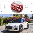 thumbnail image 4 of Lohoms Kids Ride On Car, White 12V BENTLEY Style Licensed Electric Off-Road Ride On Car Child Toy, Dual Motor With 2.4G Romote Control MP3 LED Headlights, Premium Wheel, 4 of 9
