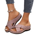 thumbnail image 4 of RotHome Women's Orthopedic Wedge Sandals Comfortable Walking Low Heel Dressy Casual Slip On Summer Shoes Platform Arch Support Trendy Sandals 2026 Sandalias de Mujer Elegantes, 4 of 5