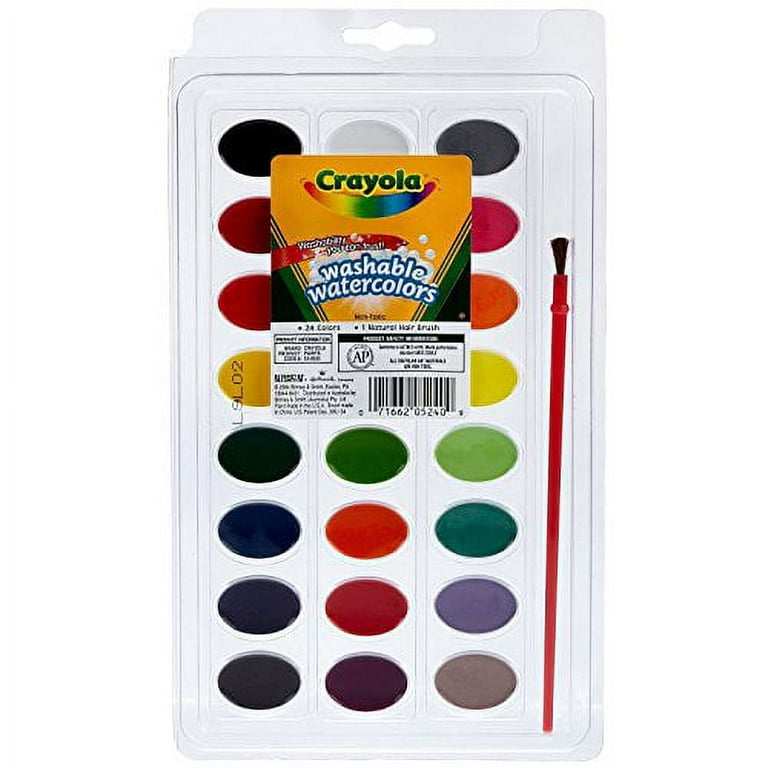 Crayola Washable Watercolor Paint, Assorted Colors, 24 Colors/Pack