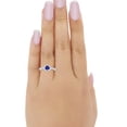 thumbnail image 4 of Art Deco Heart Promise Ring Blue Sapphire CZ 925 Sterling Silver Size 10, 4 of 4