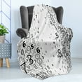 thumbnail image 4 of Modern Soft Flannel Fleece Blanket, Vector School Design Mathematic Frame Like Numbers in a Row Image Work of Art, Cozy Plush for Indoor and Outdoor Use, 70" x 90", Black and White, by Ambesonne, 4 of 5