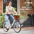 thumbnail image 2 of Viribus Women's Comfort Bike 26 inch Beach & City Cruiser Bicycle with Basket Rack White, 2 of 8
