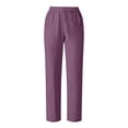 thumbnail image 5 of Yievot Capri Pants for Women Elastic High Waist Cropped Pants Pleated Straight Leg Beach Casual Trousers with Pockets, 5 of 7