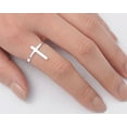 thumbnail image 4 of Endless Cross Christian Ring .925 Sterling Silver Bar Band Jewelry Female Male Unisex Size 5, 4 of 4
