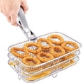 thumbnail image 2 of Stainless Steel Air Fryer Dehydration Rack Three-layer Grilling Stand for Air Fryer (Silver), 2 of 9
