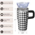 thumbnail image 3 of Stainless Steel 20oz Textured Tumbler with Geometric Handle, Double Wall Insulated Travel Mug, Leak Proof Design Includes Straw, 3 of 5