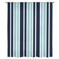thumbnail image 2 of Turquoise Navy Blue Striped Sheer Curtains 63 Inches Long, Modern Minimalist Ombre Lines Light Filering Curtains, Breathable Simi Curtain Privacy Drapes for Living Room Bedroom Window Treatment, 2 of 9