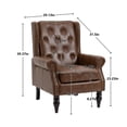 thumbnail image 5 of MOONMISS Mid-Century Leather Upholstered Tufted Nailhead Wood Frame Armchair for Living Room-Brown, 5 of 6