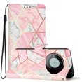 thumbnail image 1 of For Huawei Mate 60 Colored Drawing Leather Phone Case(Pink Marble),iPhone 16 Pro Max, 1 of 6