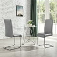 thumbnail image 2 of Alden Design 2pcs PU Leather Dining Chair Highback for Home, Light Gray, 2 of 8