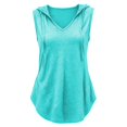 thumbnail image 5 of Rhuody Womens Tops Summer V Neck Tank Tops Sleeveless Solid Color Hooded T Shirt Leisure Women Clothing Mint Green, 5 of 5