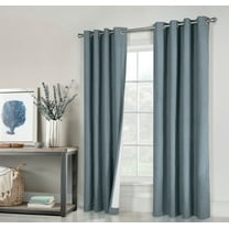 Vienna Total Blackout Foamback Grommet Curtain Panel Pair each 52" x 95" in Blue