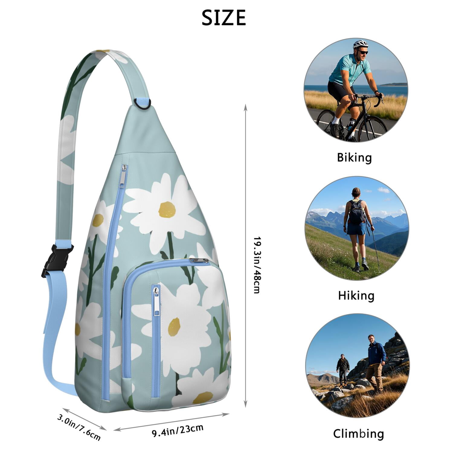 Durable Breathable Sling Bag with Floral Pattern for Tactical Use