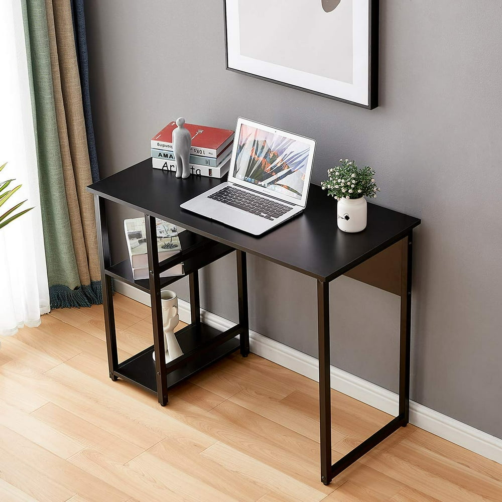 AISWORD Computer Desk with 2 Storage Shelves, Ofiice Desk 39.4" for