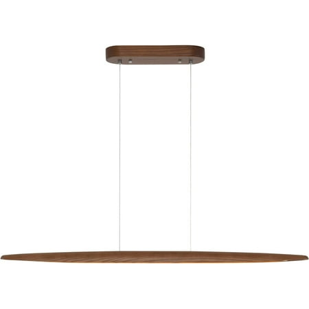 

JSTCL Wood Linear Pendant Hanging Light Fixture Minimalist Light Linear Chandelier Wood Kitchen Island Lighting 40w Dimmable for Dining Room Dining Table Living Room Pool Table Walnut Color