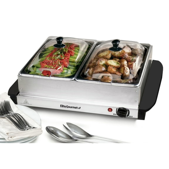 Elite Gourmet 2 x 2.5 Qt. Stainless Steel Electric Buffet Server EWM-6122
