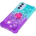 thumbnail image 4 of for Samsung Galaxy A16 with Ring Kickstand, Girls Women Bling Cute Glitter Flowing Liquid Floating Sparkle Cover Gradient Quicksand Case for Samsung Galaxy A16. JB-Green Purple, 4 of 14
