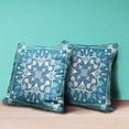 thumbnail image 3 of Amrita Sen Designs  20 x 20 in. Paisley Leaf Geo Suede Zippered Pillow with Insert - Multi Color, 3 of 5