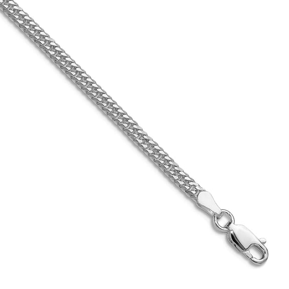 925 Sterling Silver Rhodium Plated 3.0mm Double Sparkle-Cut Curb Chain Necklace 16 Inch Chain Necklace for Women and Men
