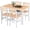 Beige, variant on MOOSENG 5-Piece Dining Table Set with Wine Rack, Wood Kitchen Table and Set of 4 Chairs, Space-Saving Farmhouse Dinette Set for Breakfast Nook, Apartment Brown