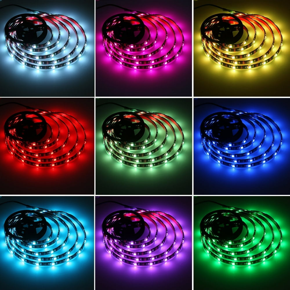 EEEkit 6.6ft/3.3ft Led Strip Lights Battery Powered, IP65 Flexible Color Changing, 24 keys IR