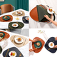 thumbnail image 4 of Juego de 4 manteles individuales de cuero para comedor, manteles individuales lavables y lavables. Tapetes fáciles de limpiar para cocina, patio, interior/exterior, 4 of 5