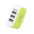 thumbnail image 2 of bravehear Universal Candy Color 3 USB Multi-Port USB wall charger Wall Charger US Plug Wall Adapter Cube Block AC 110-220V 5V, 2 of 4