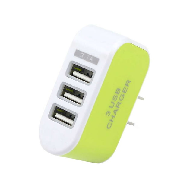Universal Candy Color 3 USB Multi-Port adapter ;USB Wall Charger US Plug Wall Adapter Cube Block AC 110-220V 5V
